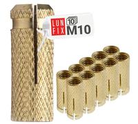 Cheville beton fixation lourde M10 laiton douille expansion 10 pièces goujon ancrage mural maçonnerie pierre naturelle béton armé fixation murale ancrage mécanique Lun Fix