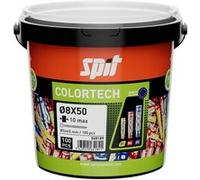 Cheville bi-matière universelle Colortech - 8 x 50 mm - Avec vis tête hexagonale - Seau de 100 pièces - SPIT - 565189 G