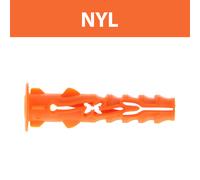 cheville nylon - 8 x 40 mm - spit nyl - avec collerette - boite de 100