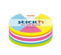 Cheville de notes adhésives en forme circulaire | 250 feuilles - Fabriqué en papier - Assortiment de couleurs fluo - Dimensions 6,7 x 6,7 cm - Mimbek