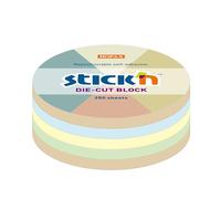 Cheville de notes adhésives en forme circulaire | 250 feuilles - Fabriqué en papier - Assortiment de couleurs pâles - Dimensions 6,7 x 6,7 cm - Mimbek