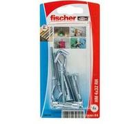 Fischer Chevilles corps creux HM 4x32 mm métal électrozingué crochet rond Gris Blister 4