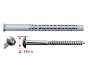 Cheville longue nylon universelle GX-L G&B + Vis zing anti intrusion tête ronde - 970