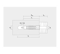 Cheville multi-matériaux avec collerette MZK 8 + Vis pour aggloméré PZ SPS 5.0 x 70 mm - Boite de 50 - - 98MZKSZ