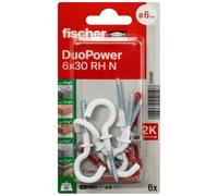 Cheville Nylon Fischer DuoPower 6x30 Crochet Rond RH N K 6pcs.