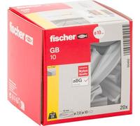 FISCHER Cheville nylon spéciale béton cellulaire GB Ø10 x 55 mm Lot de 20