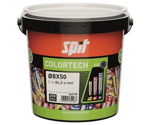 Cheville plastique COLORTECH 8x50 sans vis - SPIT - Seau de 200 - 565198