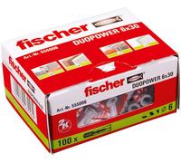 Fischer Chevilles universelles DUOPOWER 6x30 mm – fixation légère – boîte de 100