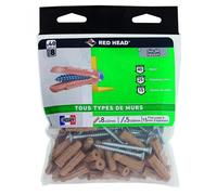 Chevilles et vis à expansion - RED HEAD - G8VSA40 - Lot de 40 - Longueur 50 mm - Diamètre 8 mm
