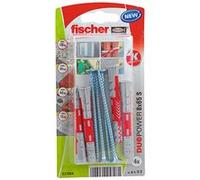 Fischer Cheville tous matériaux DuoPower 8x65 S K avec vis Pack de 4