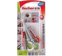 Chevilles - FISCHER - Duopower 10x50 - Crochet rond - Lot de 2