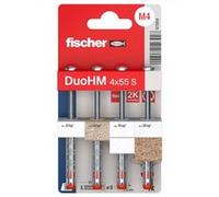 fischer Cheville bi-matière DuoHM 4 x 55 pour corps creux - vis cyl. TX - Blister 4