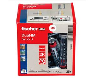 Chevilles métallique pour corps creux DuoHM l 55mm embout PZ et TX - FISHER - 5729XX