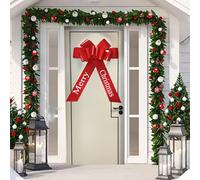 Chexin Grands nœuds de Noël, Grande Maille, Grand nœud Cadeau XXL 76 cm, Grand nœud Rouge pour décoration de Noël, Couronne de Noël, fête, Nouvel an, Bricolage, nœuds avec Rubans Merry Christmas