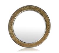 Cheyne miroir mural cadre en bois rond Ø 60 cm design en mosaïque