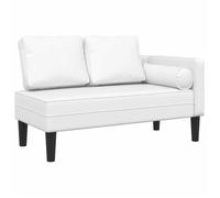 CHEZ JILI* Chaise longue - RUIGOU - Fauteuil long de repos avec coussins blanc similicuir Août410010