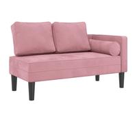CHEZ JILI* Chaise longue - RUIGOU - Fauteuil long de repos avec coussins rose velours Août987057