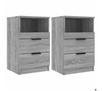 CHEZ JILI* Lot de 2 Tables de chevet - RUIGOU - Petite table de chambre, Sonoma gris Bois d'ingénierie Août575129