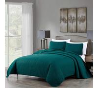 Chezmoi Collection Austin Ensemble de Dessus-de-lit de 3 pièces Dont Couvre-lit surdimensionné (très Grand lit-King, Bleu Sarcelle)