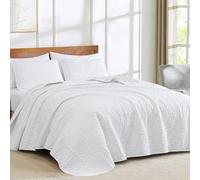 Chezmoi Collection Austin Parure de lit 3 pièces (Queen size, Blanc)