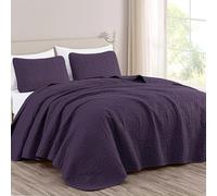 Chezmoi Collection Austin Parure de lit surdimensionnée 3 pièces (très Grand lit, Violet), en Microfibre