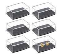 CHGCRAFT 6 boîte à Boutons de Manchette en Plastique Transparente Boîte de Rangement pour Cadeau Boîte de Présentation de Bijoux Étui Transparent pour Fiançailles Anniversaire 1.85 × 2.48 × 0.96 pouce
