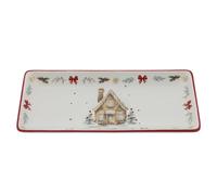 Chic Antique Assiette À Biscuits CHALET DE NOEL 28x12 cm Blanc Céramique