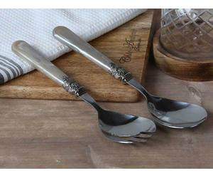 Chic Antique I Linas couverts à salade I nacre