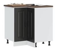CHIC Armoire de placard pour cuisine - Armoire d'angle de cuisine Kalmar noir ,Bois d'ingénierie - Montage facile@SARA164674