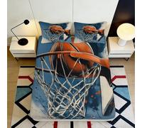 Chic Basketball Filet Drap-Housse, Toucher Doux Microfiber, 3D Printed Housse de Matelas, Décoration Chambre, Entretien Facile 120x200x25cm