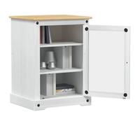CHIC Blanc Cabinet HiFi Moderne - ZENCORE - MEUBLE DE SEJOUR - Cabinet TV - Blanc 60x50x82cm Pin massif 2311