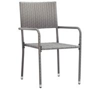 CHIC Chaise à dîner de jardin empilable lot de 2（2 pcs) gris résine tressée - 51x60x87 cm 543352 S11