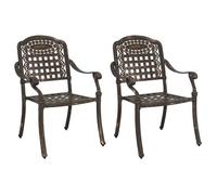 CHIC Chaise de jardin 2 pcs（Lot de 2) Bronze 55 x 56,5 x 91cm Aluminium - 55x56.5x91 cm 215526 S11
