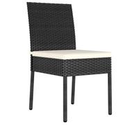 CHIC Chaises à manger de jardin lot de 2（2 pcs) Résine tressée Noir - 57x44x88 cm 765350 S11
