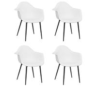 CHIC Chaises à manger lot de 4（4 pcs) blanc PP - 64x59x84 cm 309453 S11
