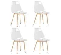 CHIC Chaises à manger lot de 4（4 pcs) Transparent PET - 46x52x84 cm 951475 S11
