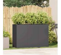 CHIC Jardinière Noir 120 x 40 x 80 cm en acier laminé à froid avec un fond ouvert et un support renforcé pour Jardin et Terrasse sak