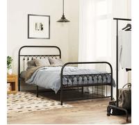 CHIC Lit adulte,1 place - 100x190 cm Structure/Cadre de lit métal et pied de lit noir 100x190cm #Sara50976