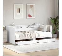 CHIC Lit adulte,1 place - 100x200 cm Lit de jour et tiroirs blanc 100x200 cm #Sara76441