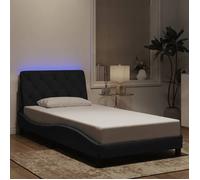 CHIC Lit adulte,1 place - 100x200 cm Structure/Cadre de lit et LED noir 100x200 cm velours #Sara31053