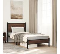 CHIC Lit adulte,1 place - 75x190 cm Structure/Cadre de lit en métal chêne marron 75x190 cm #Sara12556
