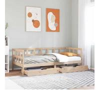CHIC Lit adulte,1 place - 90x190 cm Lit de jour et tiroirs 90x190 cm ,Bois massif #Sara81835