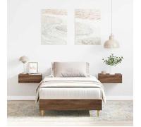 CHIC Lit adulte,1 place - 90x190 cm Structure/Cadre de lit chêne marron 90x190cm ,Bois ingénierie #Sara79954