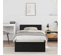 CHIC Lit adulte,1 place - 90x190 cm Structure/Cadre de lit Chêne noir 90 x 190 cm ,Bois d'ingénierie #Sara59978