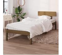 CHIC Lit adulte,1 place - 90x190 cm Structure/Cadre de lit marron miel ,Bois de pin massif #Sara52118