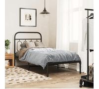 CHIC Lit adulte,1 place - 90x190 cm Structure/Cadre de lit métal et tête de lit noir 90x190 cm #Sara46555