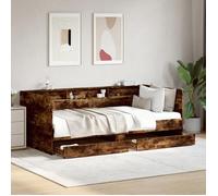 CHIC Lit adulte,1 place - 90x200 cm Lit de jour et tiroirs chêne fumé 90x200 cm #Sara86974