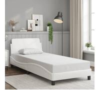 CHIC Lit adulte,1 place - 90x200 cm Structure/Cadre de lit blanc 90x200 cm similicuir #Sara93889