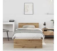 CHIC Lit adulte,1 place - 90x200 cm Structure/Cadre de lit chêne artisanal 90 x 200 cm ,Bois d'ingénierie #Sara89720