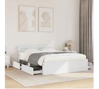 CHIC Lit adulte,2 places - 120x200 cm Structure/Cadre de lit et tête de lit blanc 120x200 cm #Sara65182